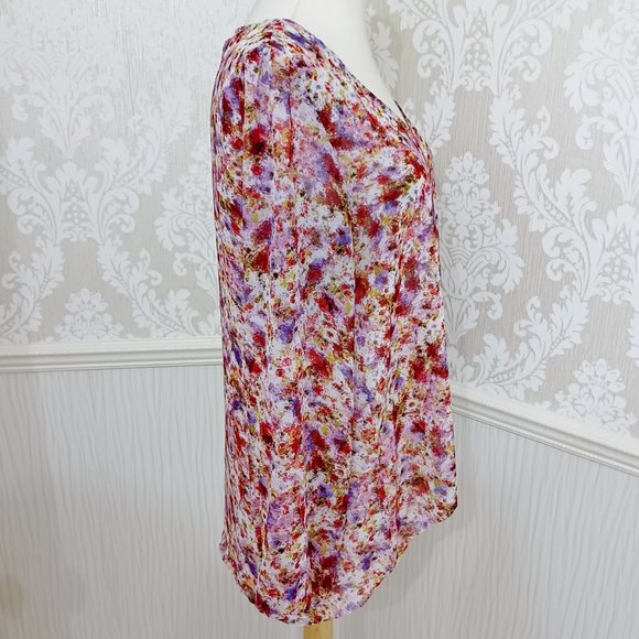 Philosophy Sheer Watercolor Design Blouse Top Size Small - Picture 2 of 4